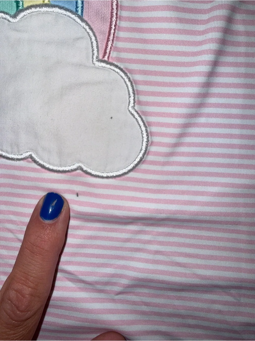Pink Striped Rainbow Appliqué Kids Dress